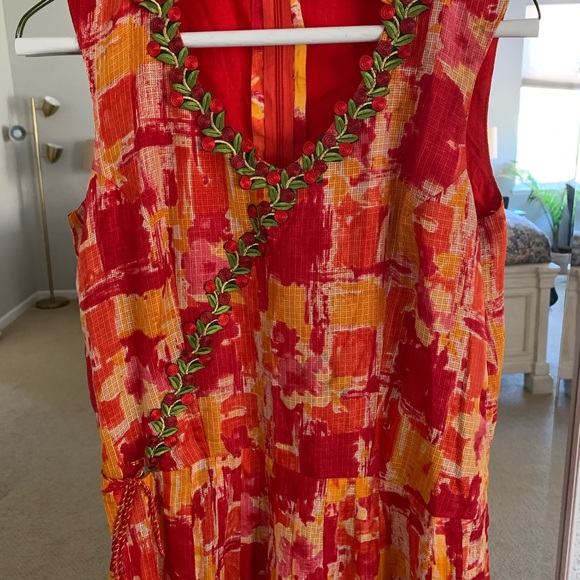 Beautiful long dress silk cotton Kota fabric - Picture 10 of 11